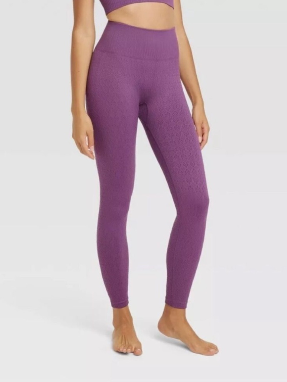 JoyLab Women’s Purple 7/8 Length High-Rise Textured Leggings, Size XXS, NWT